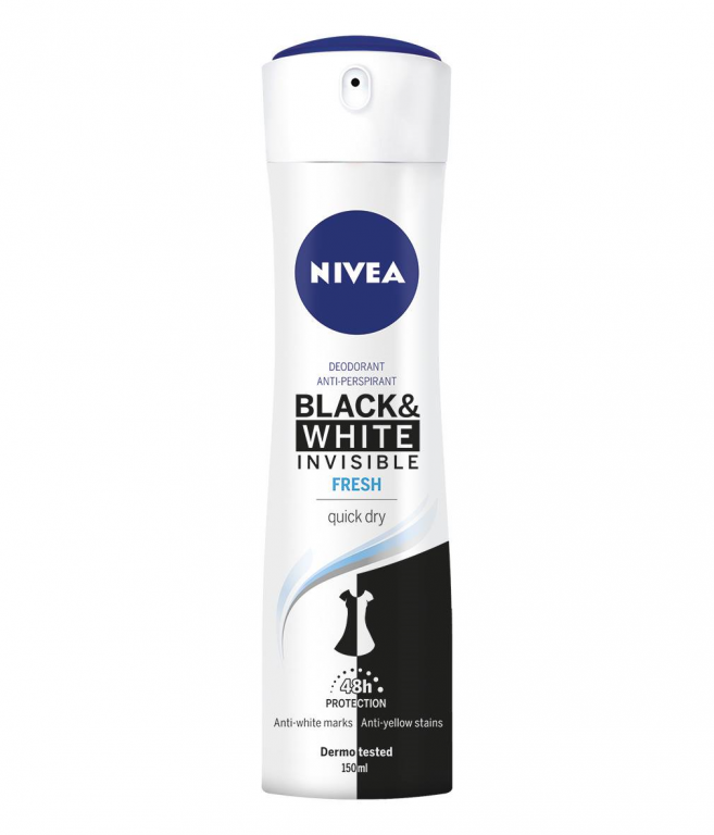 deo.nivea black&white fresh spray ml.150